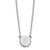 Sterling Silver Rhodium-plated Tiny Circle Block Letter F Initial Necklace