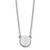 Sterling Silver Rhodium-plated Tiny Circle Block Letter I Initial Necklace