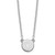 Sterling Silver Rhodium-plated Tiny Circle Block Letter O Initial Necklace