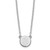 Sterling Silver Rhodium-plated Tiny Circle Block Letter S Initial Necklace