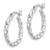 Sterling Silver Rhodium-plated Twisted 3x20mm Hoop Earrings