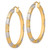 Sterling Silver Rhodium-plated Vermeil Diamond-cut 3x40mm Hoop Earrings