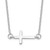 Sterling Silver Rhodium-plated w/ 2in ext. Sideways Cross Necklace - QG-0C5E650D-6534