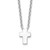 Sterling Silver Rhodium-plated w/2in ext. Polished Cross Necklace