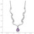 Sterling Silver Rhodium-plated w/Amethyst & White Topaz w/2in. ext. Necklac