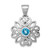 Sterling Silver Rhodium-plated w/Blue Topaz Pendant