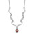 Sterling Silver Rhodium-plated w/Garnet & White Topaz w/2in. ext. Necklace