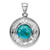 Sterling Silver Rhodium-plated w/Reconstituted Turquoise Pendant - QP-800FF4BD-1023