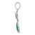 Sterling Silver Rhodium-plated w/Reconstituted Turquoise Pendant - QP-D4AEC131-8627
