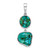 Sterling Silver Rhodium-plated w/Reconstituted Turquoise Pendant - QP-D4AEC131-8627