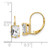 14k 7x5mm Emerald Cut Cubic Zirconia Leverback Earrings