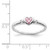 Sterling Silver Rhodium-plated White & Pink CZ Heart Ring - QR-62F564CA-3567