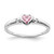 Sterling Silver Rhodium-plated White & Pink CZ Heart Ring - QR-7E42F0E1-4486