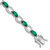 Sterling Silver Rhodium-plated White and Green CZ Link Bracelet - QG-2B41566E-9059