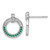 Sterling Silver Rhodium-plated White and Green CZ Open Circle Post Earrings