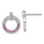 Sterling Silver Rhodium-plated White and Red CZ Open Circle Post Earrings