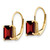 14k 7x5mm Emerald Cut Garnet Leverback Earrings