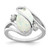 Sterling Silver Rhodium-plated White Created Opal & CZ Twist Ring - QR-F4BF1285-9219