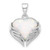 Sterling Silver Rhodium-plated White Created Opal Heart Wings Pendant