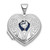 Sterling Silver Rhodium-plated White Topaz April Birthstone 18mm Heart Locket