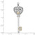 Sterling Silver Rhodium-plated with 14k Accent Polished CZ Filigree Heart Key Pendant