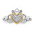 Sterling Silver Rhodium-plated with 14k Accent Polished CZ Size 6 Claddagh Ring