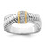 Sterling Silver Rhodium-plated with 14k Accent Polished CZ Twisted Ring - QR-2E4614A8-7516