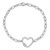 Sterling Silver Rhodium-plated with CZ Heart Paperclip Link 7.5in Bracelet