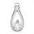 Sterling Silver Rhodium-plated with CZ Teardrop Shape Chain Slide
