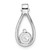 Sterling Silver Rhodium-plated with CZ Teardrop Shape Chain Slide