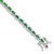 Sterling Silver Rhodium-plated with Green and White CZ 7.5in Bracelet