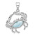 Sterling Silver Rhodium-plated with Larimar Crab Pendant