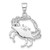 Sterling Silver Rhodium-plated with Larimar Crab Pendant