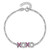 Sterling Silver Rhodium-plated X and O CZ 7.25in w/1 in ext Bracelet