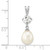 Sterling Silver Rhodium-plated8-10mm White Teardrop Freshwater Cultured Pearl and 1.95WT White Topaz Pendant