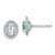 Sterling Silver Rhod-plat Aquamarine Oval Post Earrings
