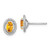Sterling Silver Rhod-plat Citrine Oval Post Earrings