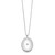 Sterling Silver Rhod-plated 26mm Circle Border Diamond Oval Locket Necklace