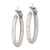 Sterling Silver Rhod-plated 3.25x30mm Omega Back Hoop Earrings