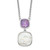 Sterling Silver Rhod-plated 3.68Amethyst/MOP w/2 in ext. Necklace