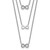 Sterling Silver Rhod-plated 3-Strand CZ Infinity w/2in ext. Necklace