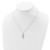 Sterling Silver Rhod-plated Blue and White Crystal w/ 2in ext Necklace