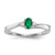 Sterling Silver Rhod-plated Created Emerald/Diamond Birthstone Ring - QB-4D48A119-7603