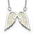 Sterling Silver Rhod-plated Created Opal Wings w/1.5in ext Necklace