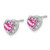 Sterling Silver Rhod-plated Created Pink Sapphire/Diamond Earrings - EM-8365F1AF-7828