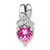 Sterling Silver Rhod-plated Created Pink Sapphire/Diamond Pendant - PM-12FEA2DD-1388