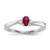 Sterling Silver Rhod-plated Created Ruby/Diamond Birthstone Ring - QB-BA7B8C33-2819