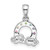 Sterling Silver Rhod-plated Crystal Rainbow & Clouds Children's Pendant