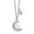 Sterling Silver Rhod-plated CZ and FWC Pearl Moon and Star 18in Necklace