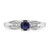 Sterling Silver Rhod-plated Diamond Created Sapphire Ring - QR-8CBC53B0-3605